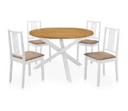 vidaXL 5-delige Eethoek MDF wit