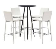 vidaXL 5-delige Barset kunstleer wit