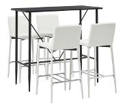 vidaXL 5-delige Barset kunstleer wit