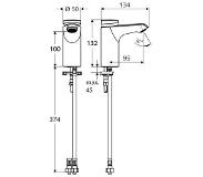 Schell Xeris SC HD K zelfsluitendes wastafelkraan small v. koud water chroom 021580699