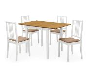 vidaXL 5-delige Eethoek MDF wit