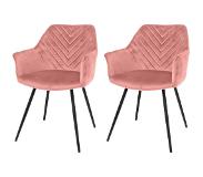 Riverdale Eetkamerstoel Lindy roze - set van 2