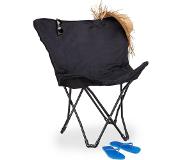 Relaxdays Campingstoel - opvouwbaar - vlinderstoel - tuinstoel - relaxstoel - inklapbaar