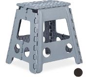Relaxdays opstapkruk XL vouwbaar - krukje - campingkruk - badkamerkruk - tot 120 kg - Lichtgrijs