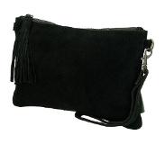 Beagles Charm Suède Clutch / Avondtasje Zwart