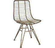Ptmd Wire Brass metal dining chair (goud)