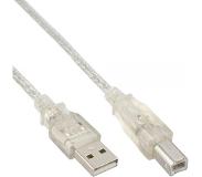 InLine USB naar USB-B kabel - USB2.0 - tot 0,5A / transparant - 7 meter