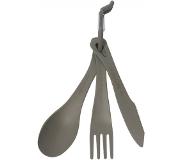 Sea to Summit Delta Cutlery Set Campingbestek - Grijs kunststof - Bestekset - Mes, vork & lepel