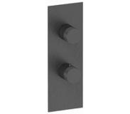 Plieger Roma inbouwdouchekraan thermostatisch met omstel geborsteld zwart chroom UA611_D BRUSHED BLACK CHROME