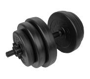 Tunturi Dumbbellset - Halterset - Totaal 15 kg - Zwart Vinyl - Incl. gratis fitness app