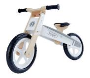 Hape Houten loopfiets - Grijs, wit met zwart