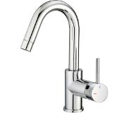 Xenz Duero gebogen wastafelmengkraan 26 cm chroom