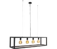 QAZQA Industriële hanglamp zwart 4-lichts - Big Cage 2