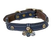 Happy house Fashion halsband / hondenhalsband - Donkerblauw - XXXS - Nekomtrek: 15 - 18 cm (GELIEVE ALVORENS BESTELLEN OPMETEN)