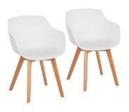 Fromm & Starck Stoel - set van 2 - tot 150 kg - zitting 41 x 40 cm - wit