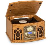 Auna NR-620 DAB stereo-installatie hout platenspeler DAB+ cd-speler bruin