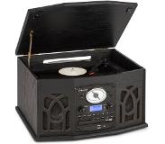 Auna NR-620 DAB stereo-installatie hout platenspeler DAB+ cd-speler zwart