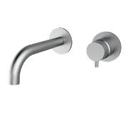 Plieger Napoli inbouw wandkraan 1 hendel met uitloop 18.3cm incl. inbouwdeel RVS 500464PLI00NB