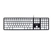 Gembird bedraad slimline USB toetsenbord met 5 multimedia toetsen - QWERTY (US) / zwart/wit - 1,6 meter