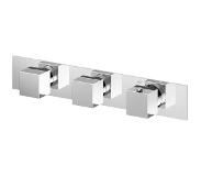 Hotbath Bloke inbouw douche thermostaat met 2 stopkranen horizontaal chroom