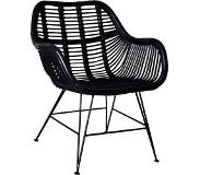 Sweet living Zwarte Rotan Stoel - 69x66xH79 cm