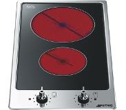 Smeg PGF32C Domino Vitrokeramisch 30cm Rand Inox