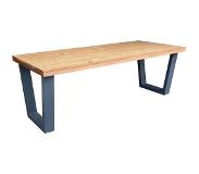 Wood4you Eettafel New York Roasted Wood 220x90cm Antraciet