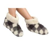 Woolwarmers Geblokte wollen sloffen/pantoffels voor dames/heren 40