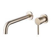 Diamond Line Wastafelkraan Inbouw Eva Mengkraan Rond Geborsteld Goud 1 Greeps