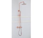 Saniclear Copper complete opbouw regendouche met thermostaatkraan
