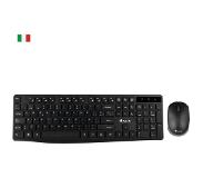 NGS Allure Kit, QWERTY, IT toetsenbord Inclusief muis RF Draadloos Italiaans Zwart