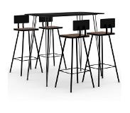 vidaXL 5-delige Barset zwart