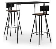 vidaXL 3-delige Barset zwart