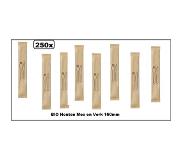 Thema party 250x BIO Houten Mes en Vork 160mm per stuk verpakt - Take away food eten restaurant festival thema feest BBQ FSC