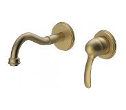 Tres Clasic inbouw wastafelkraan 21cm mat verouderd messing