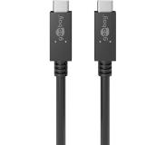 Wentronic USB C naar USB C kabel | 0.5 meter | USB 3.2 (100% koper, Power Delivery, 100 W, Zwart)