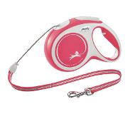 Flexi voor hond rollijn voor new comfort cord rood M 8 mtr