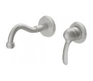 Tres Clasic inbouw wastafelkraan 21cm geborsteld staal