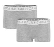 Muchachomalo Boxershort Chicamala Girls Solid Grey Grey (2-Delig)-Maat 122 / 128