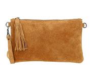 Charm Suède Clutch / Avondtasje Cognac