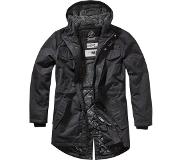 Brandit Heren Parka - Lake - Marsch - Gewatteerd - Getailleerd - Modern - Streetwear - Urban - Outdoor - zwart