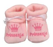Petit villain Kraamcadeau - Petit Villain Newborn Slofjes - Prinsesje - Roze - 0-3 maanden