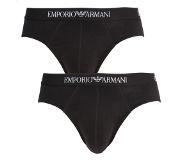 Emporio Armani Brief Slip 2-pack Sportonderbroek casual - Maat S - Mannen - zwart