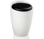TecTake - opbergkruk, kruk met opbergruimte - wit / zwart - 402079