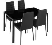 TecTake - Eetkamergroep Berlin 4+1 zwart - 402837