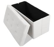 TecTake Zitbank met opbergruimte - 80x39x40 cm - Wit