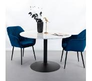 SoHome Ronde Eettafel 'Rune' 110cm, kleur Wit Marmer