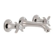 Tres Clasic inbouw wastafelkraan 15cm geborsteld staal