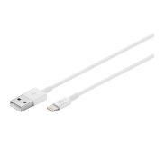 Goobay iPad/iPhone/iPod Laadkabel/Datakabel [1x USB-A 2.0 stekker - 1x Apple dock-stekker Lightning] 1 m Wit