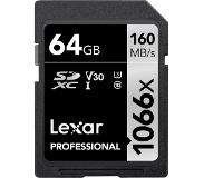 Lexar SDXC Card 64GB Professional 1066x UHS-I V30 U3